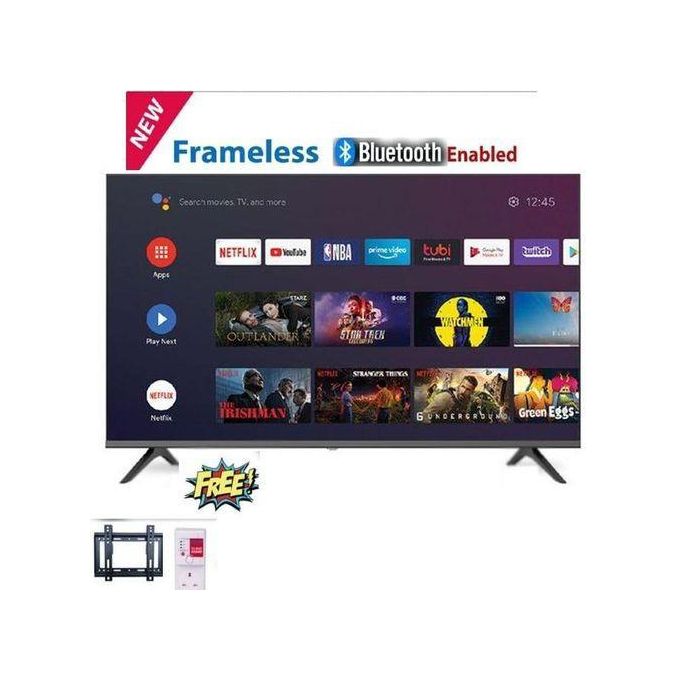 Globalstar Smart Android TV 65 Inch, Netflix, Youtube - Black GS-65UK64 + STRONG WALL MOUNT +FREE TV GAURD