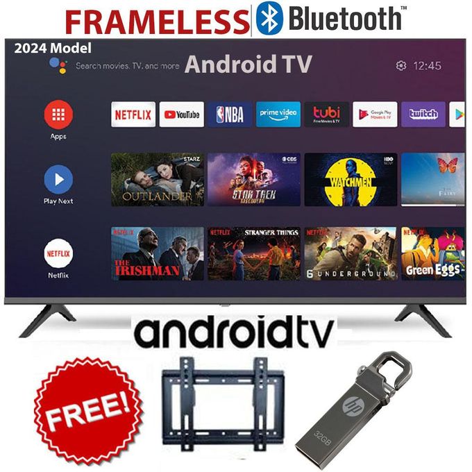 Solarmax 43" Inch Full HD Frameless Smart Android TV,BLUETOOTH-ENABLED, NETFLIX, YOUTUBE,MIRACAST