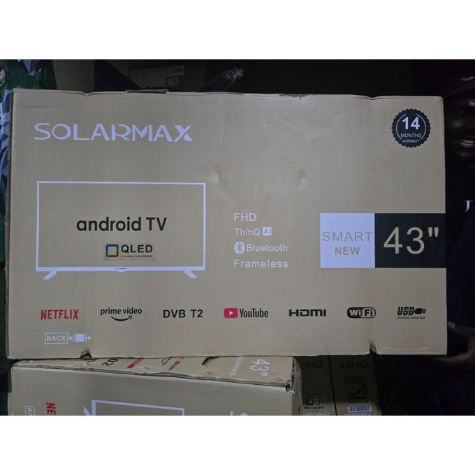 Solarmax 43-Inch Android QLED Smart TV – Full HD, Frameless, Bluetooth, ThinQ AI