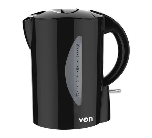 Von VSKC17BVK 1.7L Corded Electric Kettle 2200W - Black