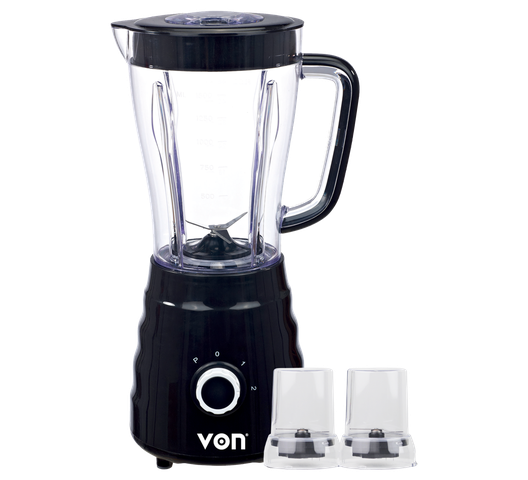 Von VSBT05BLK 3 in 1 Blender + Mill + Chopper 1.5L, 500W - Black