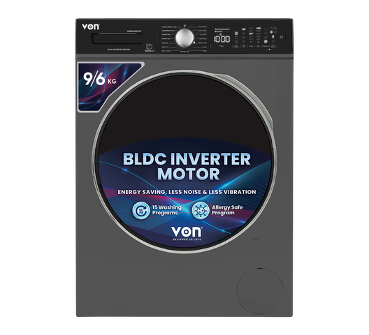 Von VAWD-906FVK Front Load Washer Dryer 9/6 KG - Silver