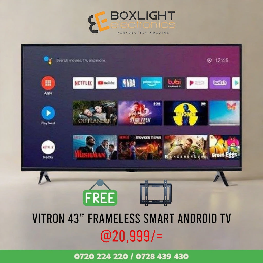 Vitron 43" Frameless Smart Android TV+FREE WALL BRACKET
