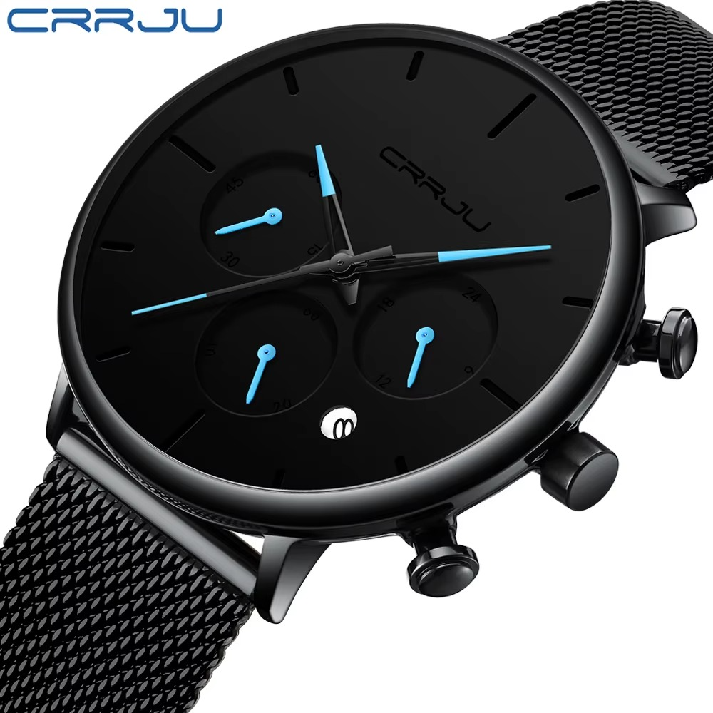 CRRJU 2271  Waterproof Ultra Thin Men's Watch Unique Luxury Sport Watch