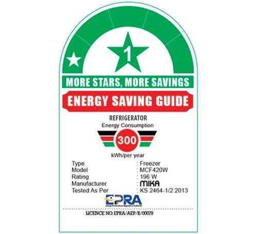 Mika Chest Freezer, 445L, Aluminum Inner, White - MCF420W