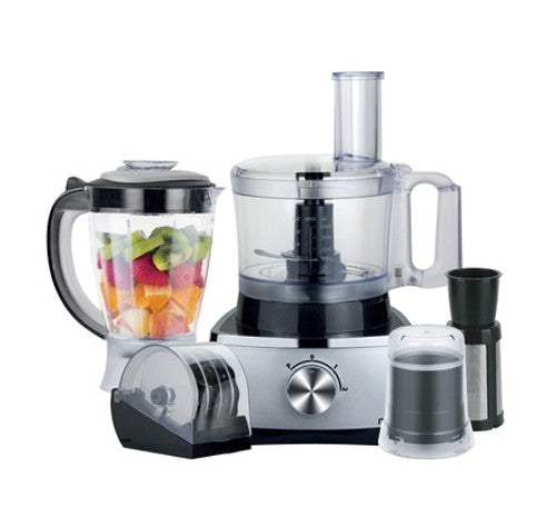 Mika Multi Food Processor, 7 in 1, 500W, 1.5L Unbreakable Jar, 2 Speed with Pulse, Black & SS - MFP171SL