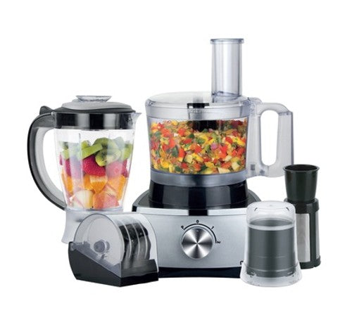 Mika Multi Food Processor, 7 in 1, 500W, 1.5L Unbreakable Jar, 2 Speed with Pulse, Black & SS - MFP171SL