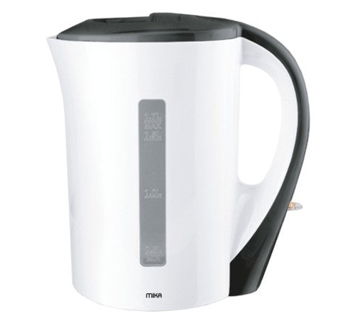 Mika Electric Kettle, 1.7L, Plastic, Corded, Cream White & Black - MKT1002WB