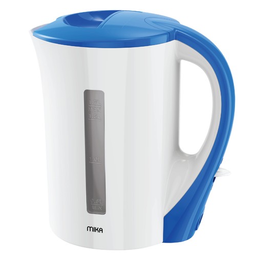 Mika Electric Kettle, 1.7L, Plastic, Corded, Cream White & Blue - MKT1003WBU