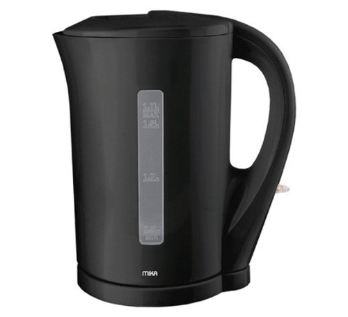 Mika Electric Kettle, 1.7L, Plastic, Cordless, Black - MKT1104