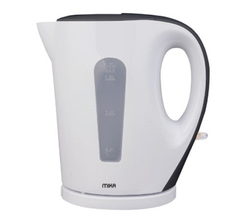 Mika Electric Kettle, 1.7L, Plastic, Cordless, Cream White & Black - MKT1105