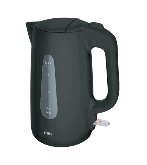 Mika Electric Kettle, 1.7L, Plastic, Cordless, Black - MKT1301B