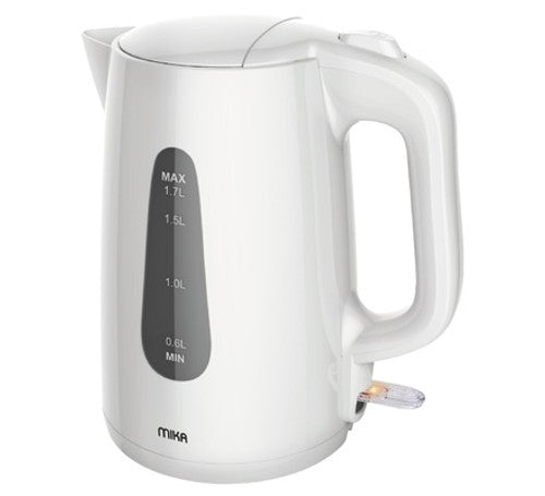 Mika Electric Kettle, 1.7L, Plastic, Cordless, Cream White - MKT1302W