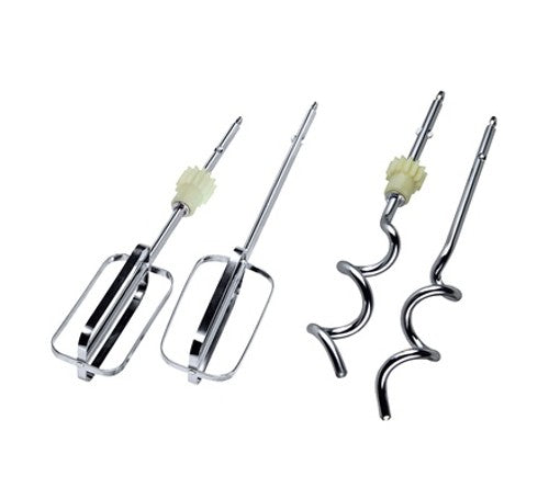 Mika Hand Mixer, 300W, 5 Speed with Turbo, Dough Hook, White & SS - MMH102WS