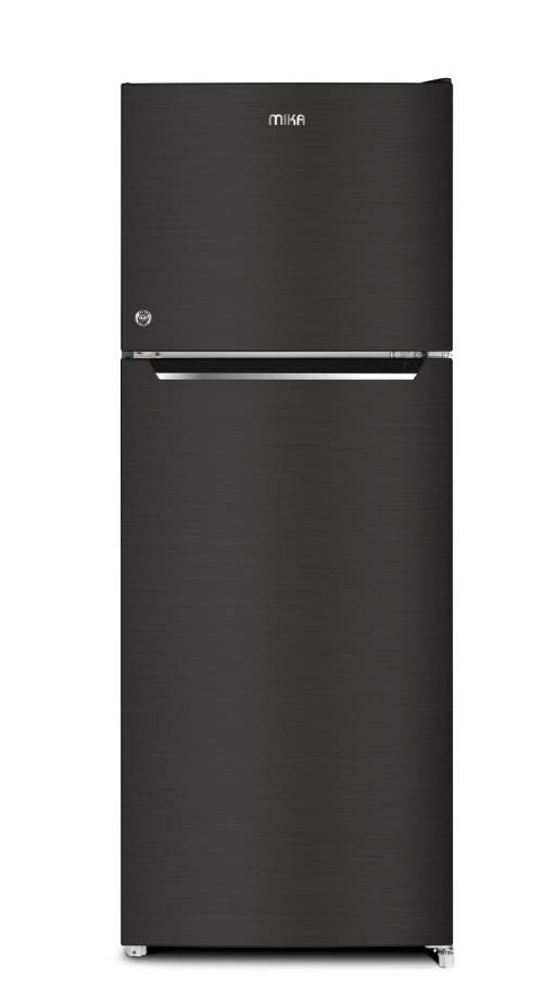 Mika Fridge, 138L, 2 Door Top Mount Freezer, Defrost (Direct Cool), Inox Dark Matt - MRDCD138XDM