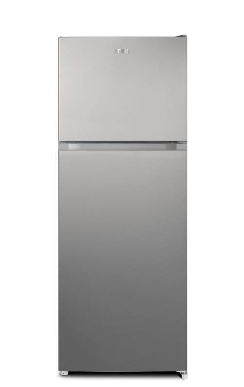 Mika Fridge, 138L, 2 Door Top Mount Freezer, Defrost (Direct Cool), Inox Line Brush - MRDCD138XLB