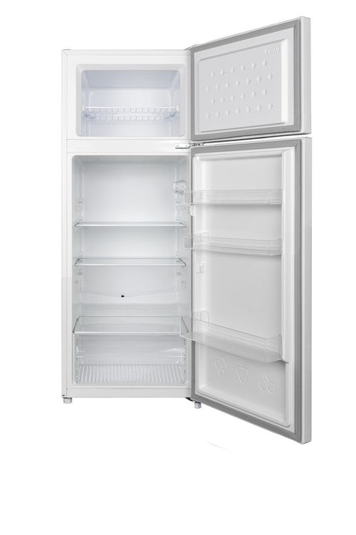 Mika Fridge, 211L, 2 Door Top Mount Freezer, Defrost (Direct Cool), Line Silver Dark - MRDCD211LSD