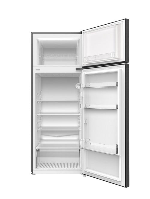 Mika Fridge, 211L, 2 Door Top Mount Freezer, Defrost (Direct Cool), Inox Dark Matt - MRDCD211XDM
