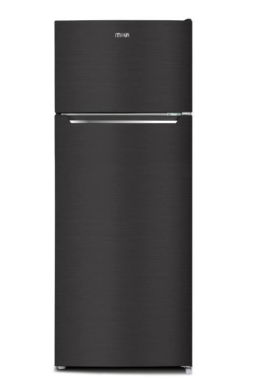 Mika Fridge, 211L, 2 Door Top Mount Freezer, Defrost (Direct Cool), Inox Dark Matt - MRDCD211XDM