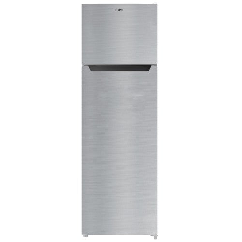 Mika Fridge, 261L, 2 Door Top Mount Freezer, Defrost (Direct Cool), Line Silver Dark - MRDCD261LSD