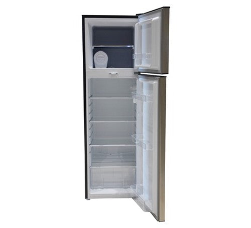 Mika Fridge, 168L, 2 Door Top Mount Freezer, Defrost (Direct Cool), Line Silver Dark -  MRDCD168LSD
