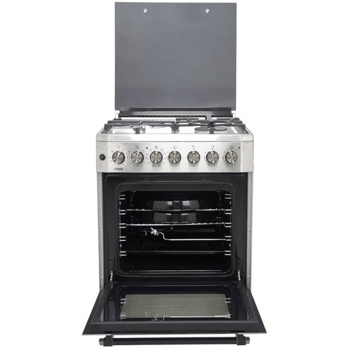 Mika Standing Cooker, 60cm x 60cm, 3G(1Wok)+1E, FFS, Elec. Oven (AirFry+Con), 6F, with Rotisser, S. Steel - MST6131HI/WOK