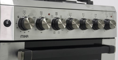 Mika Standing Cooker, 60cm x 60cm, 3G(1Wok)+1E, FFS, Elec. Oven (AirFry+Con), 6F, with Rotisser, S. Steel - MST6131HI/WOK