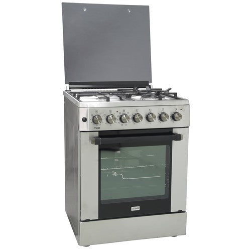 Mika Standing Cooker, 60cm x 60cm, 3G(1Wok)+1E, FFS, Elec. Oven (AirFry+Con), 6F, with Rotisser, S. Steel - MST6131HI/WOK