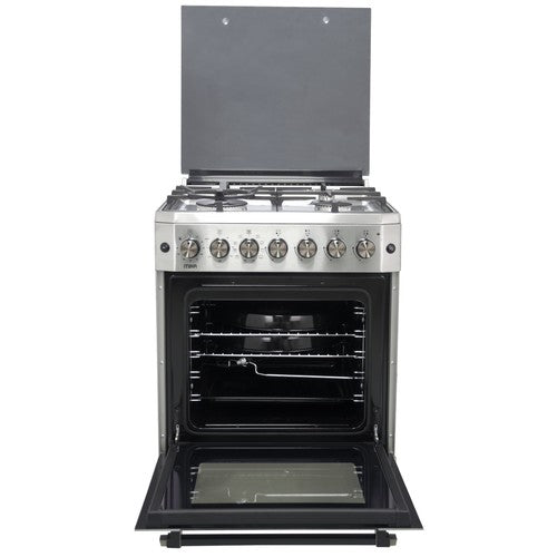 Mika Standing Cooker, 60cm x 60cm, 4G(1Wok), Elec. Oven (Air Fry+Conv.), 6F, Rotisserie, Stainless Steel - MST614GHI/WOK