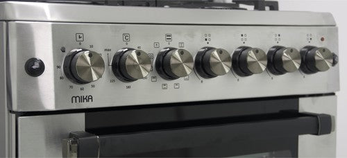 Mika Standing Cooker, 60cm x 60cm, 4G(1Wok), Elec. Oven (Air Fry+Conv.), 6F, Rotisserie, Stainless Steel - MST614GHI/WOK