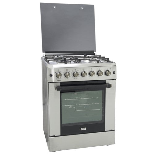 Mika Standing Cooker, 60cm x 60cm, 4G(1Wok), Elec. Oven (Air Fry+Conv.), 6F, Rotisserie, Stainless Steel - MST614GHI/WOK