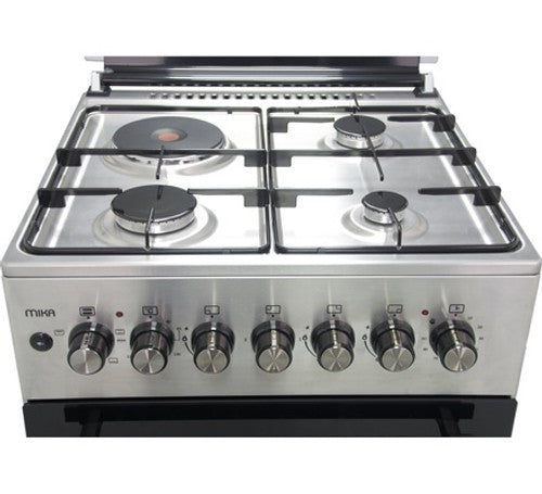 Mika Standing Cooker, 58cm x 58cm, 3G+1E, FFS, Electric Oven, 4F, with Rotisserie, Stainless Steel - MST6031HI/TRL