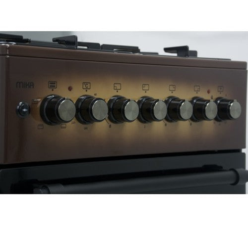 Mika Standing Cooker, 58cm x 58cm, 3G+1E, FFS, Electric Oven, 4F, with Rotisserie, 2 Tone Brown - MST6031TLB/TRL