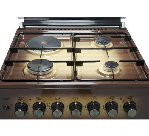 Mika Standing Cooker, 58cm x 58cm, 3G+1E, FFS, Electric Oven, 4F, with Rotisserie, 2 Tone Brown - MST6031TLB/TRL