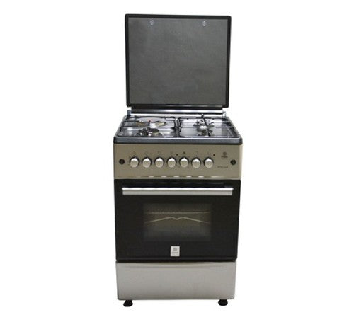 Mika Standing Cooker, 58cm x 58cm, 3G+1E, Electric Oven, 4F, with Rotisserie, Silver - MST60PU31SLEM