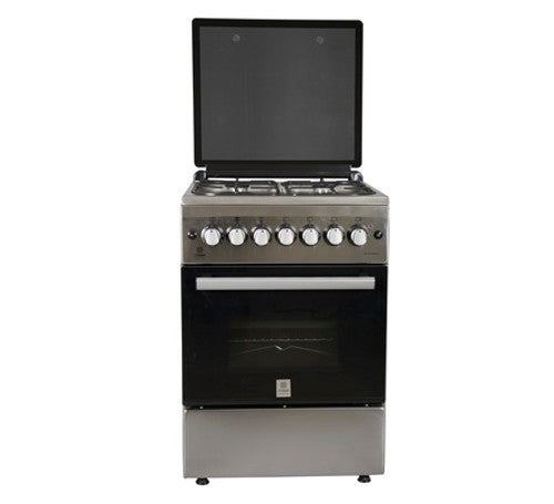 Mika Standing Cooker, 58cm x 58cm, 4 Gas, FFS, Electric Oven, 3F, with Rotisserie, Stainless Steel - MST60PU4GHI/HC