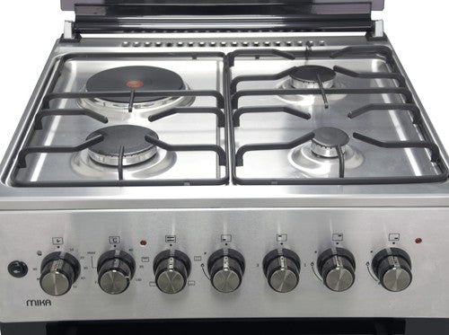 Mika Standing Cooker, 60cm x 60cm, 3G+1E, Electric Oven, 4F, with Rotisserie, Stainless Steel - MST6131HI/TR4