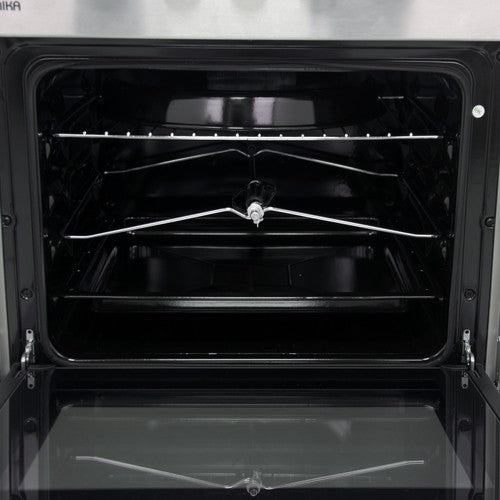 Mika Standing Cooker, 60cm x 60cm, 3G+1E, Electric Oven, 4F, with Rotisserie, Stainless Steel - MST6131HI/TR4