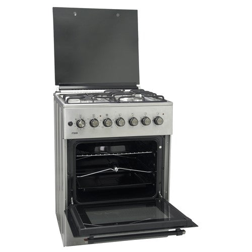 Mika Standing Cooker, 60cm x 60cm, 3G+1E, Electric Oven, 4F, with Rotisserie, Stainless Steel - MST6131HI/TR4