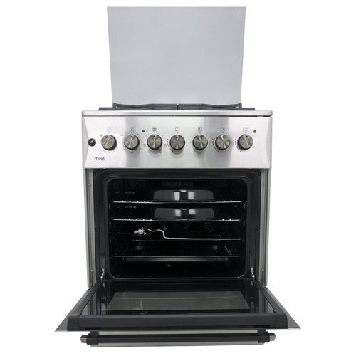Mika Standing Cooker, 60cm x 60cm, 3G+1E, Electric Oven, 4F, with Rotisserie, Stainless Steel - MST6231HI/TR6