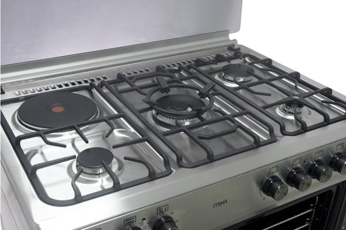 Mika Standing Cooker, 60cm x 90cm, 4G(1Wok)+1E, Full Elec. Oven (Air Fry+Conv), 6F, Rotisserie, S. Steel - MST90PU41HI/FOW