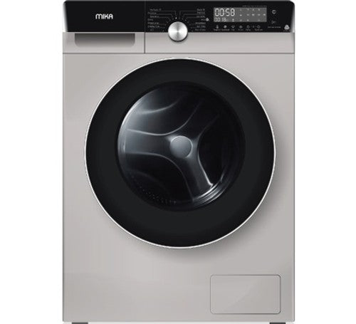 Mika Washing Machine, 8Kg, Fully Automatic, Front Load, Dark Silver - MWAFSV3208DS
