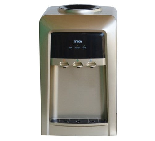 Mika Water Dispenser, Table Top, Hot, Normal & Electric Cooling (3 Taps), Gold & Black - MWD1502/GBL
