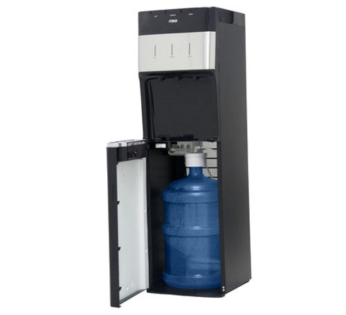 Mika Water Dispenser, Floor Standing Bottom Load, Stainless Steel Black - MWD2801SSB