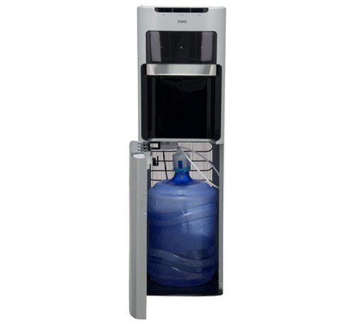 Mika Water Dispenser, Floor Standing Bottom Load, Black and Silver - MWD2802SBL