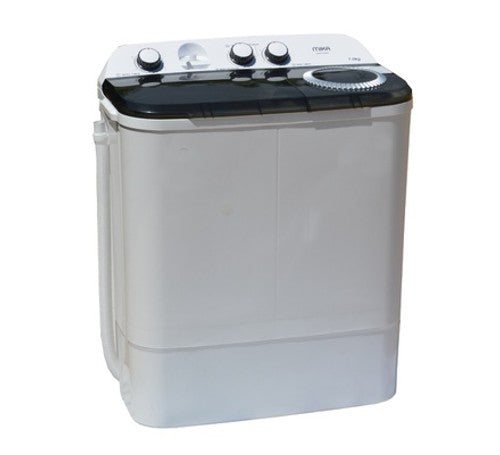 Mika Washing Machine, 7kg, Semi Automatic, Twin Tub, White & Grey - MWSTT2207