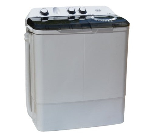 Mika Washing Machine, 8kg, Semi Automatic, Twin Tub, White & Grey - MWSTT2208