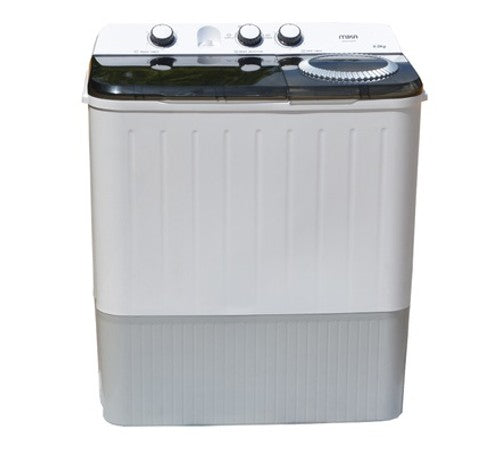 Mika Washing Machine, 9kg, Semi Automatic, Twin Tub, White & Grey - MWSTT2209