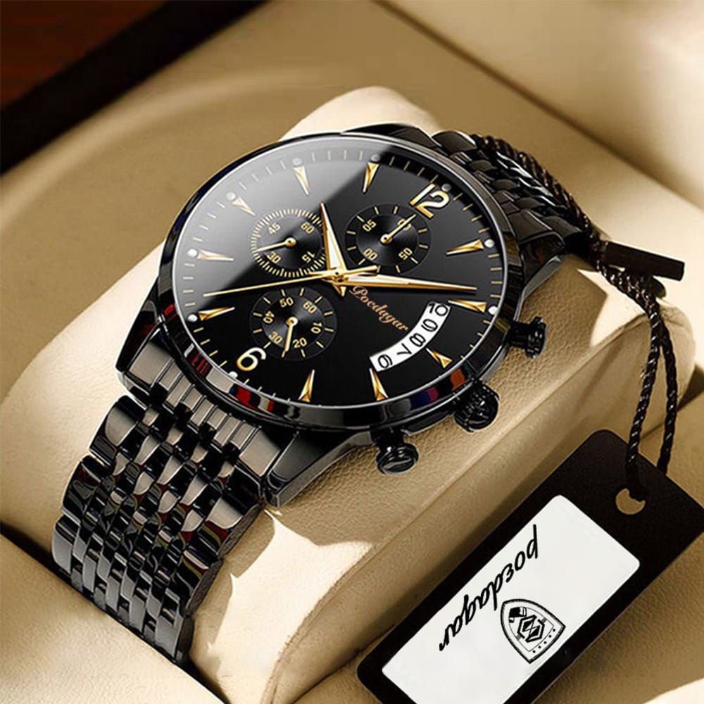 Poedagar Waterproof Luminous Stainless Steel Men's Watch