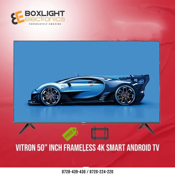 Vitron 50" Smart Android 4K UHD Frameless, Bluetooth + Free Wall Bracket